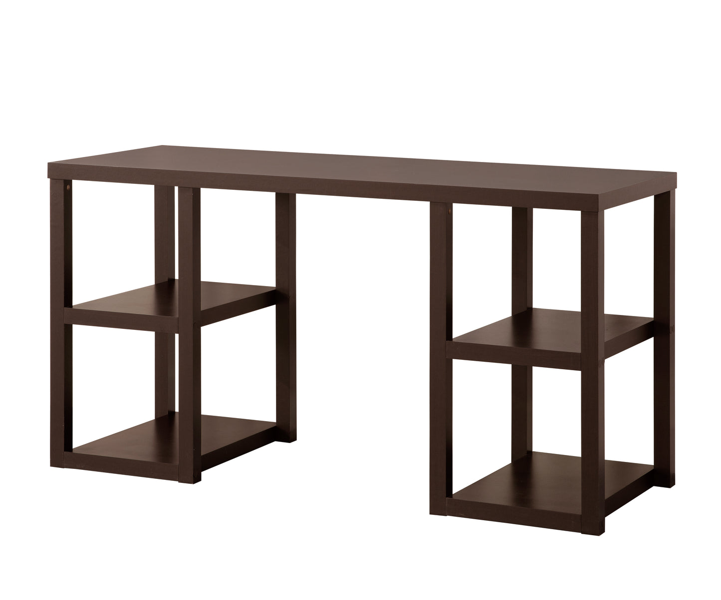 Mahogany Finish Cappuccino Desk with Shelves