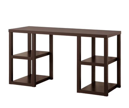 Mahogany Finish Cappuccino Desk with Shelves