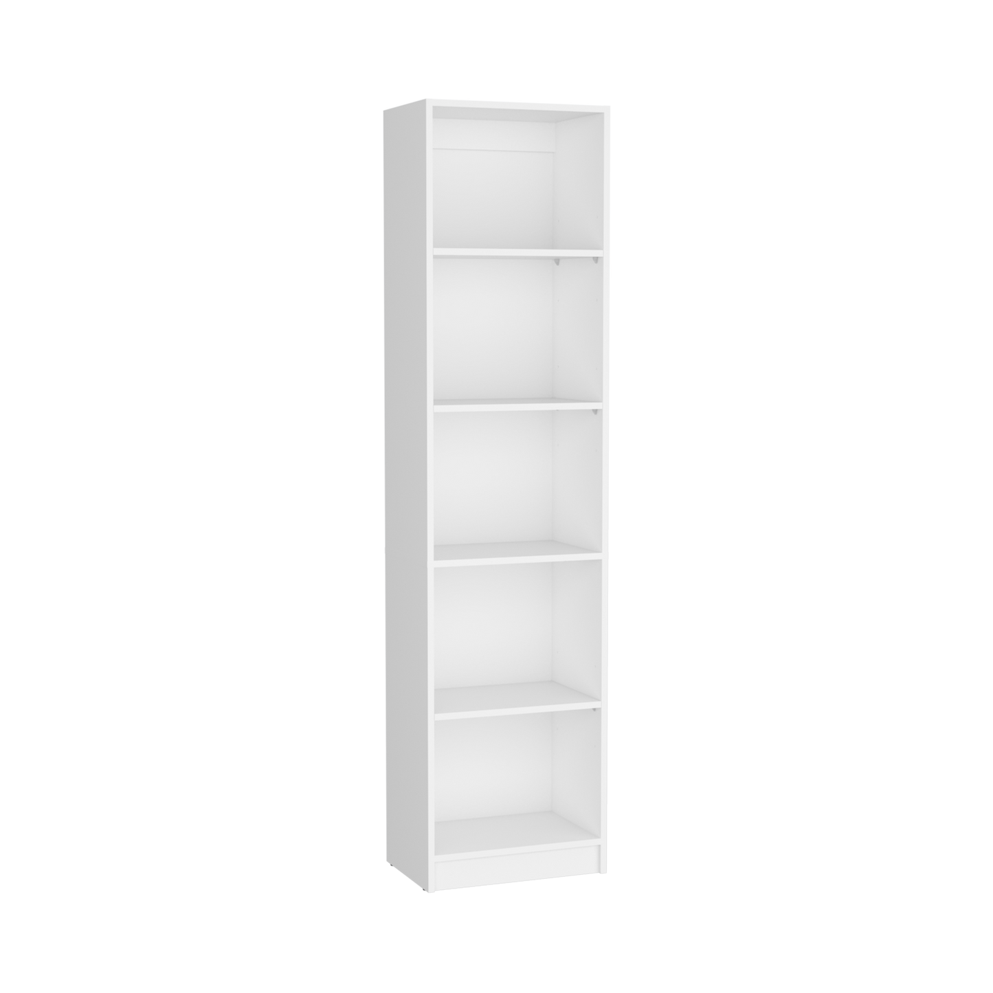 Vinton XS Compact White Bookcase with Five Shelves