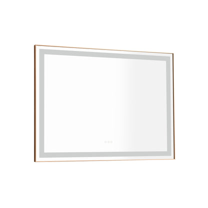 Large 48x36 Illuminated Bathroom Mirror with Dual Control Anti-Fog Feature