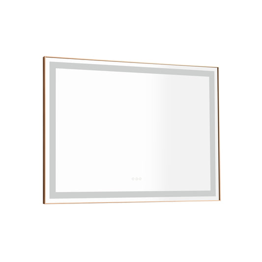 Large 48x36 Illuminated Bathroom Mirror with Dual Control Anti-Fog Feature