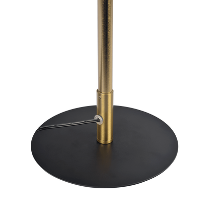 LED Table Lamp with On/Off Switch, 7-Inch Round Metal Base, 19-Inch Tall, Mid-Century Modern Lamp, Black