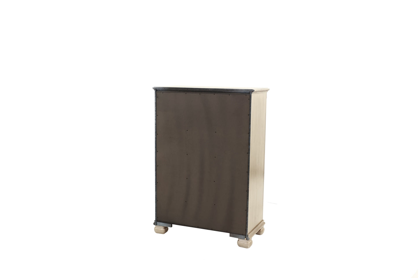 Elegant Antique Silver 5-Drawer Chest for Timeless Bedroom Storage