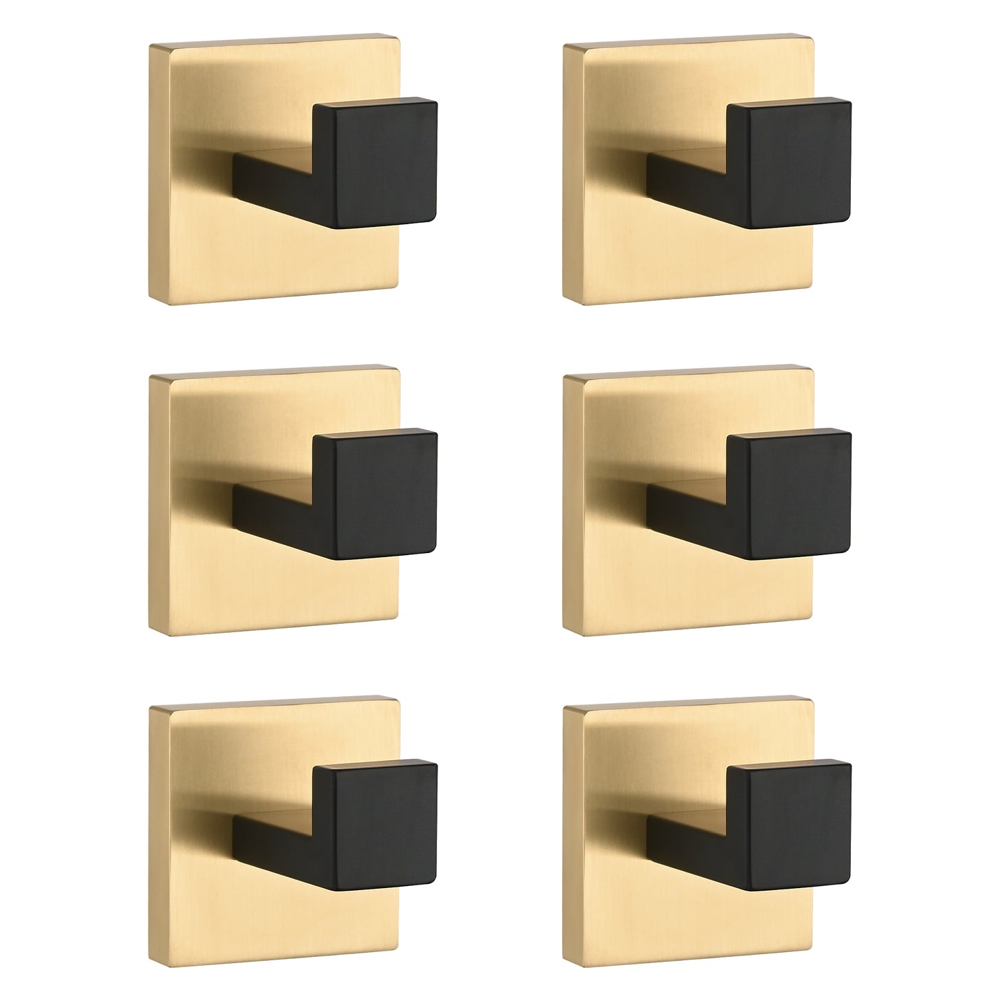 6 Pack Wall-Mounted Stainless Steel Bathroom Towel Hooks/Coat Hooks for Bathroom, Bedroom, Kitchen