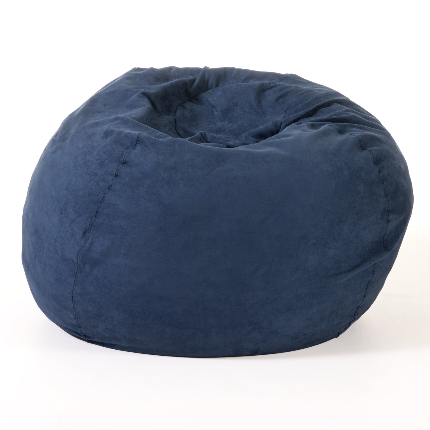 Bean Bag Chair with High-Density Shredded Foam Fill, Microsuede Cover, 56x56x42in Midnight Blue