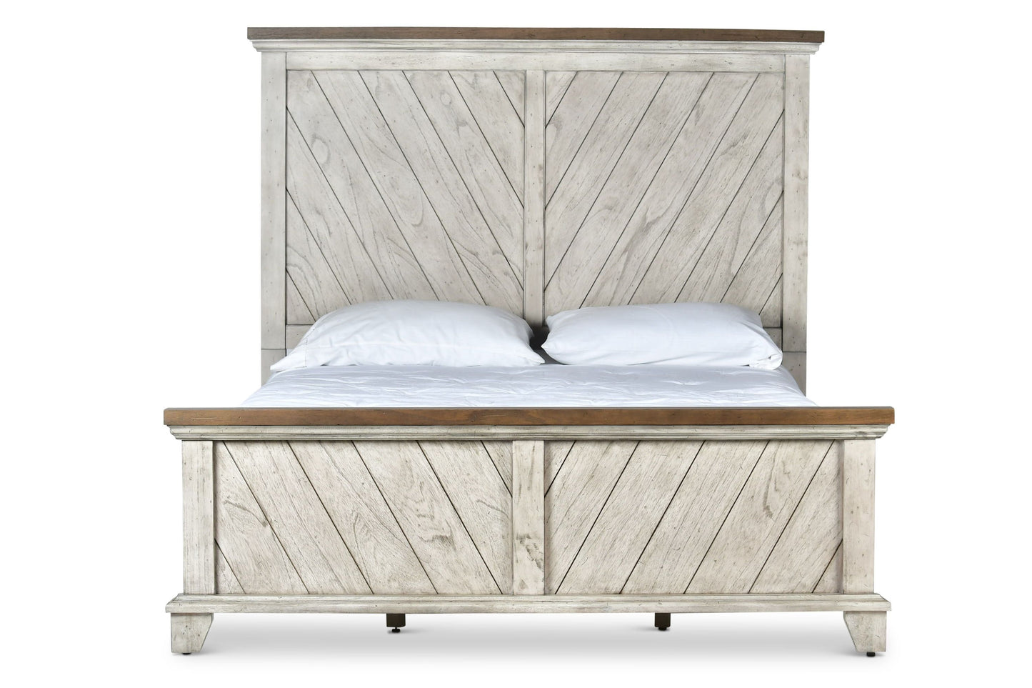 Bear Creek - Queen Sized Bed - Rustic Whitewash Finish
