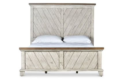 Bear Creek - Queen Sized Bed - Rustic Whitewash Finish
