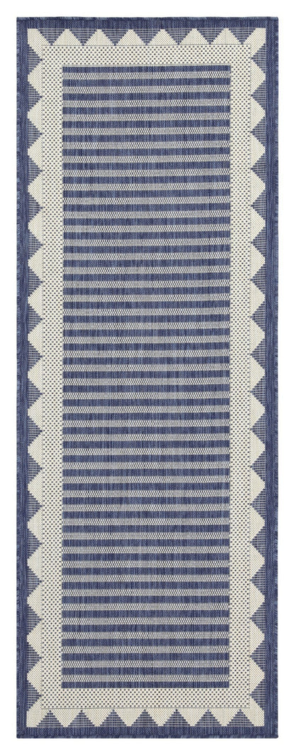 Indoor/Outdoor Area Rug - Flatweave, 87 x 31 in, Polypropylene, Durable, Stain-Resistant, Easy-Clean, Blue