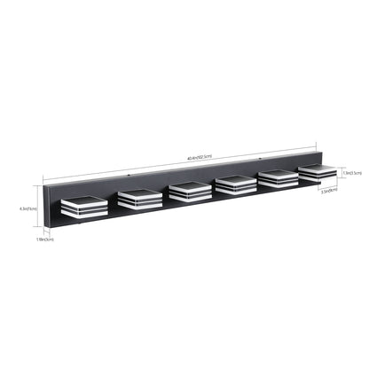 6-Light Dimmable LED Vanity Fixture for Bathroom - Contemporary Wall Mount with Iron & Acrylic Black