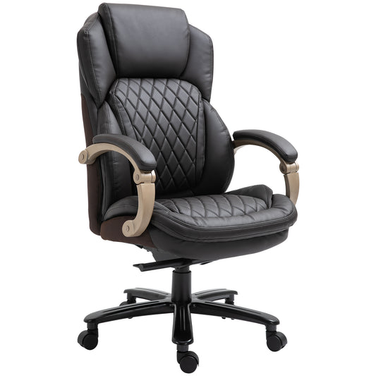 Brown Big and Tall Executive Office Chair with Wide Seat, High Back Design, Adjustable Height & Smooth Swivel Wheels