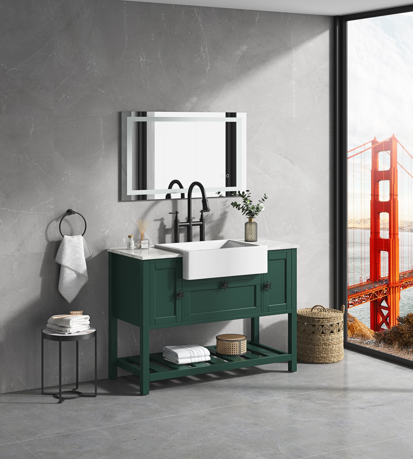 Dimmable LED Vanity Mirror with Anti-Fog, Backlight, and Memory Function - 40"x24" Multi-Color Bathroom Wall Mirror