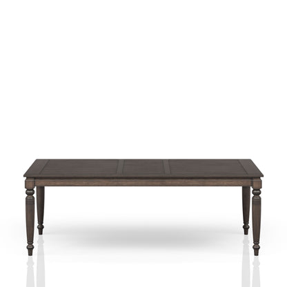 Expandable Dining Table 88 Inch Solid Wood MDF Deep Coffee