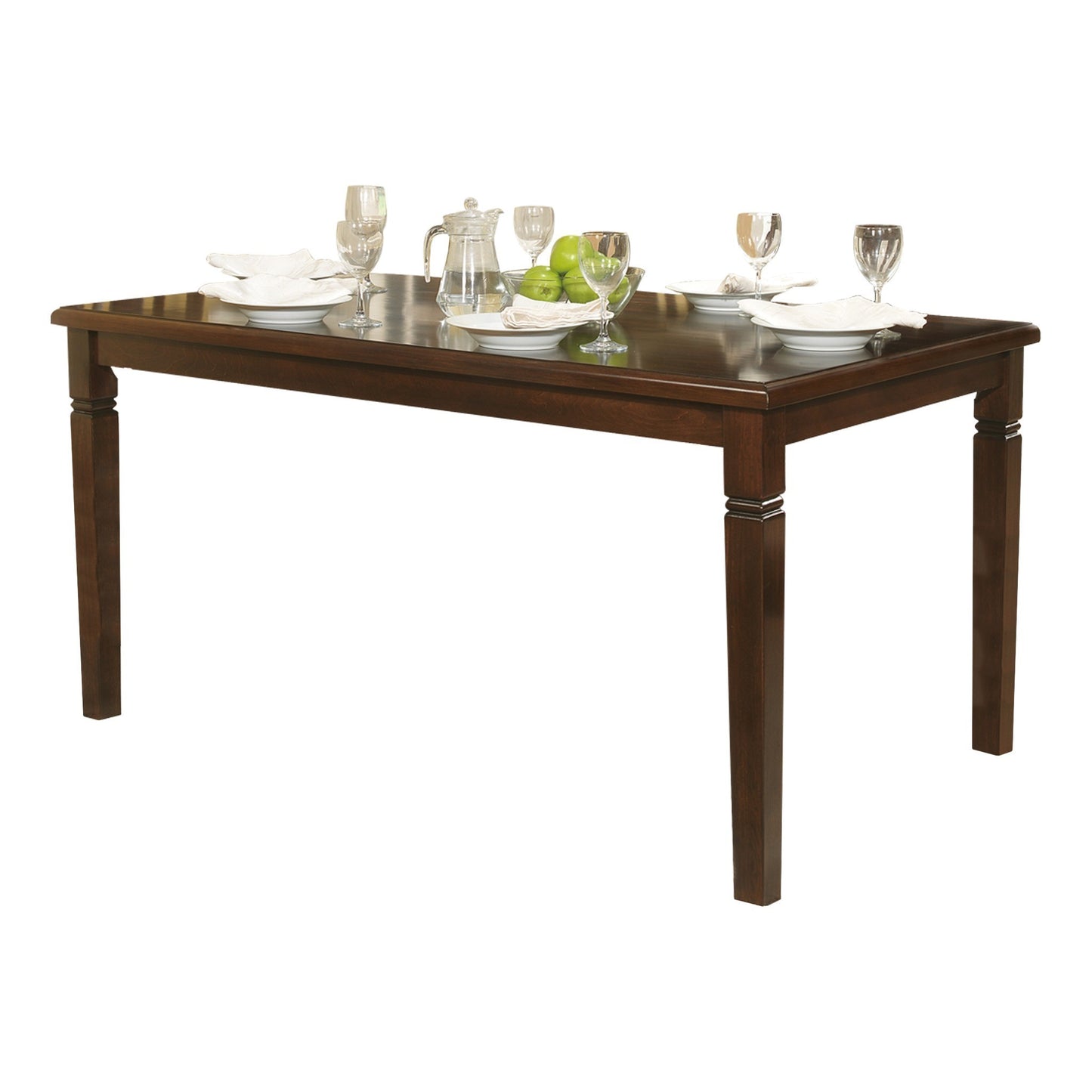 Oak Veneer Dining Table Transitional Style Espresso Finish