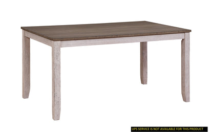 Dining Table One Piece Wood Transitional Grayish White