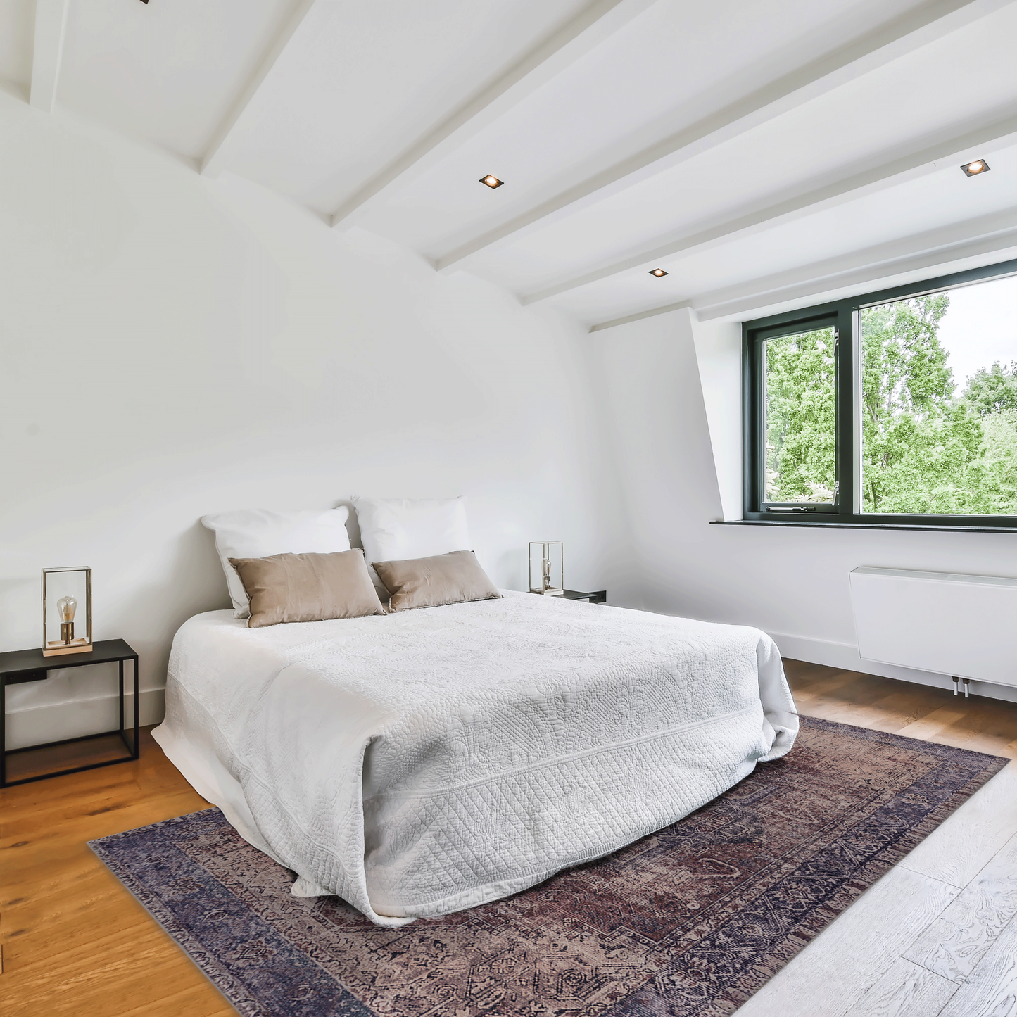 5x8 Area Rug, Machine Washable, Low-Pile, Non-Slip, Kid & Pet Friendly, Living Room - Burgundy