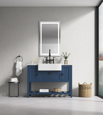 Dimmable LED Vanity Mirror with Anti-Fog, Backlight, and Memory Function - 40"x24" Multi-Color Bathroom Wall Mirror