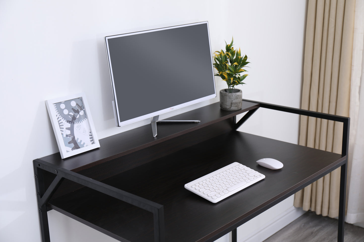 Narrow Black Console Table for Small Spaces – Modern Entryway, Sofa, and Hallway Table with Metal Frame for Living Room and Office