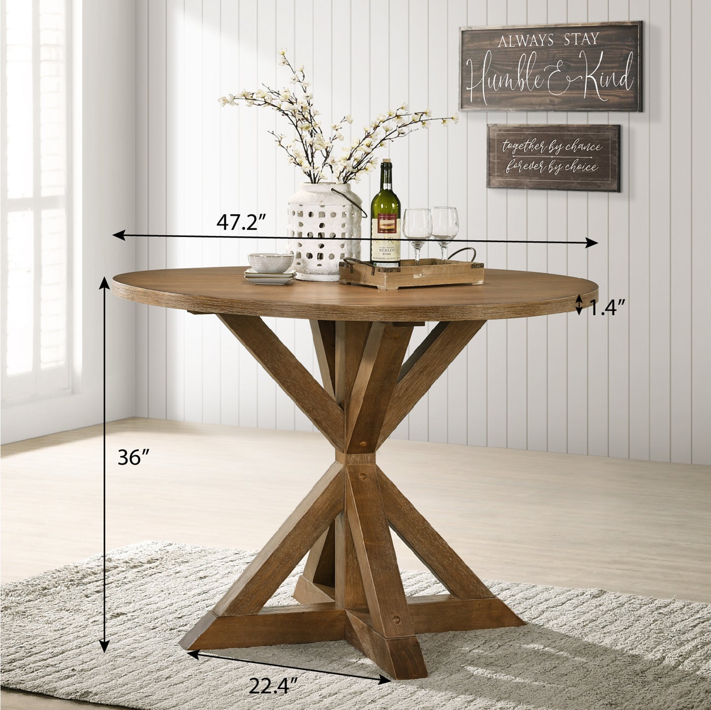 Cross Buck Counter Height Dining Table Hardwood Rich Brown