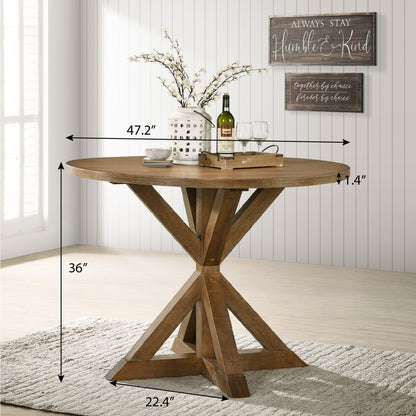 Cross Buck Counter Height Dining Table Hardwood Rich Brown