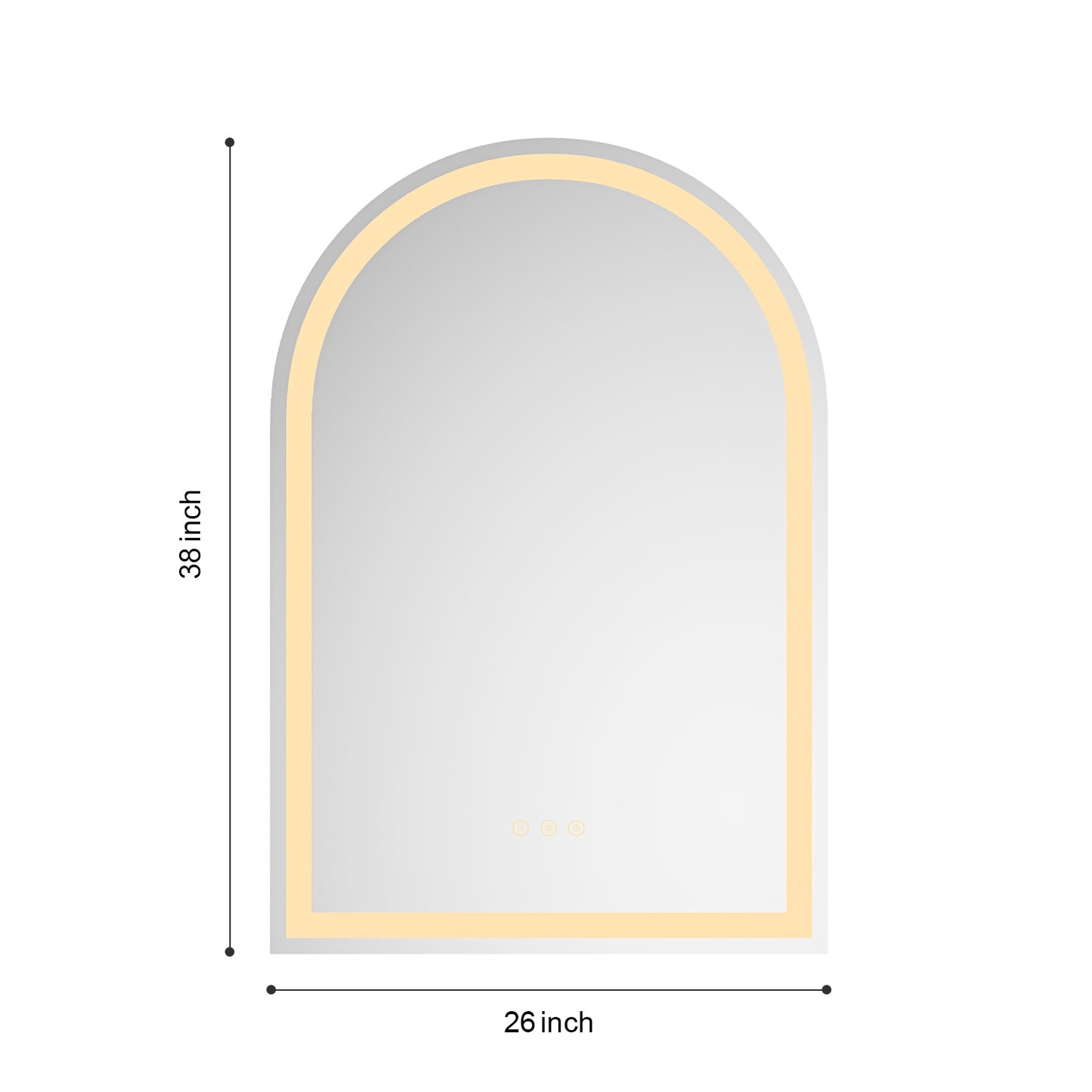 38-Inch LED Illuminated Wall-Mounted Bathroom Mirror with Anti-Fog, Dimmer, and Adjustable Color Temperature Functions