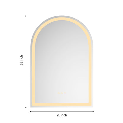 38-Inch LED Illuminated Wall-Mounted Bathroom Mirror with Anti-Fog, Dimmer, and Adjustable Color Temperature Functions