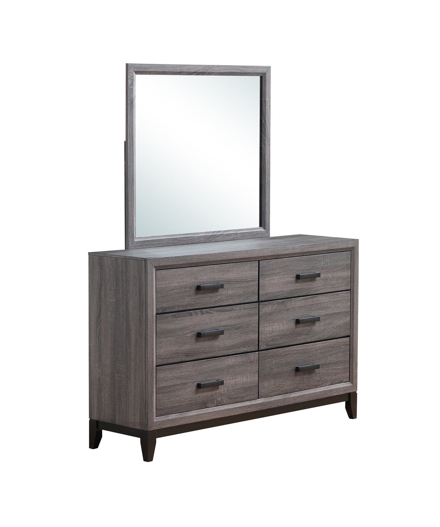 Contemporary Foil Grey Dresser Mirror