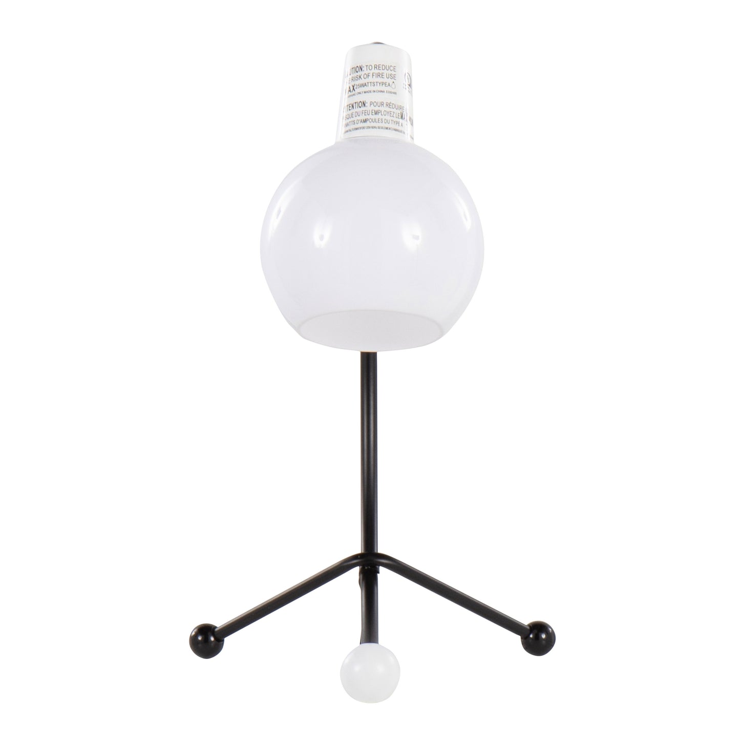 Adjustable Task Lamp with Metal Frame and Round Shade, Bulb Not Included, Indoor Use, Black and White