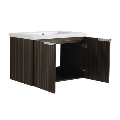 30-Inch Wall-Mounted Modern Bathroom Vanity with Eco-Friendly Resin Sink and Soft-Close Doors
