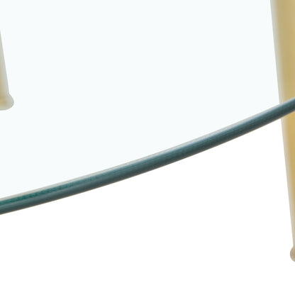 Circular Glass Dining Table 40 Inch Minimalist Gold Plated Legs