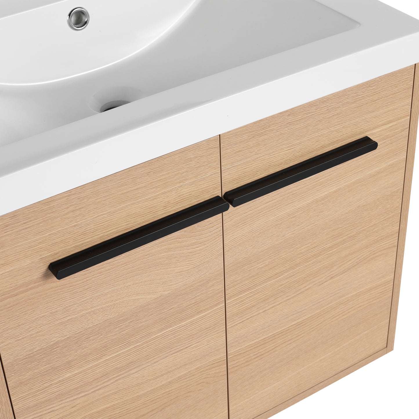 American Design 24-Inch Oak Bathroom Vanity with Resin Sink and 2-Door Cabinet