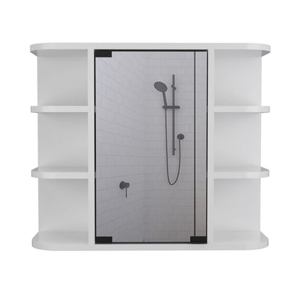 Elegant White 2-Piece Bathroom Vanity and Medicine Cabinet Set