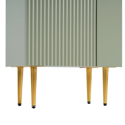 Contemporary 21.6" Green Bathroom Vanity with Ceramic Sink and Right Side Storage Cabinet