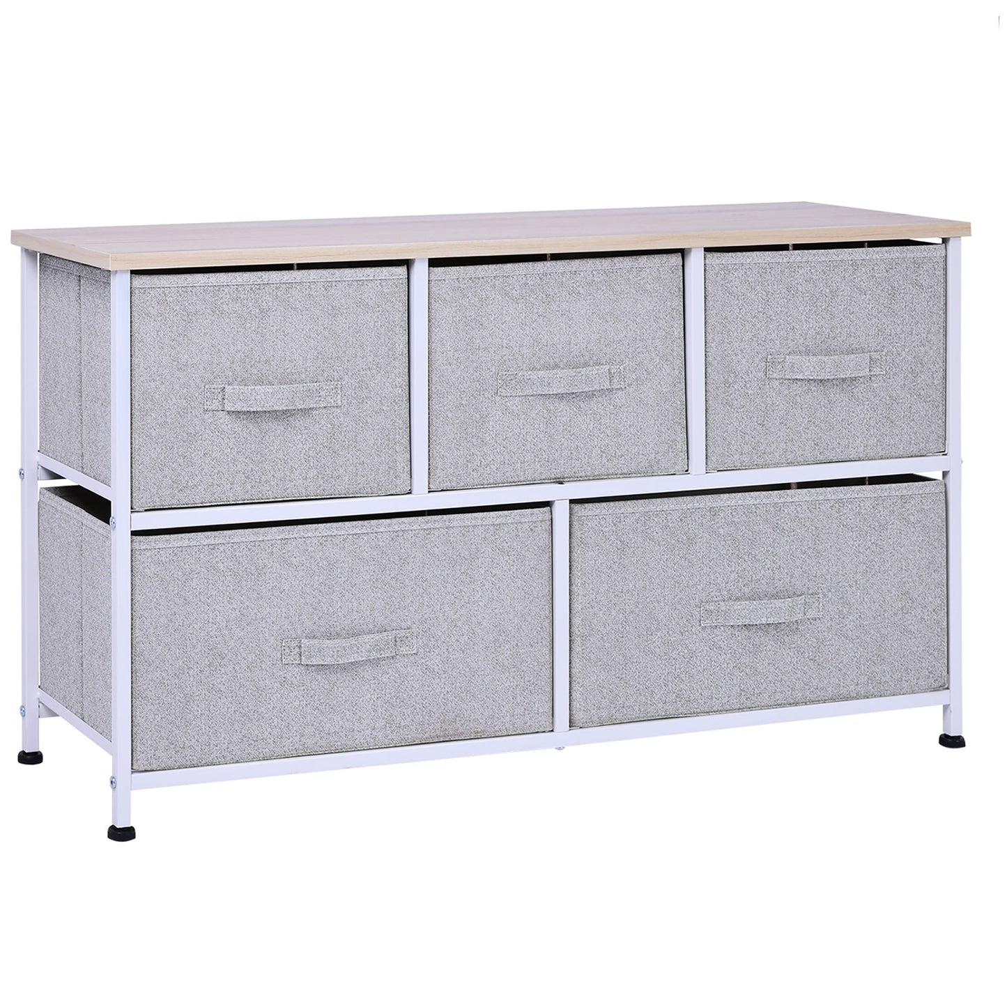 5-Drawer Fabric Storage Tower - 40" Horizontal Dresser Unit for Bedroom & Living Room Organization