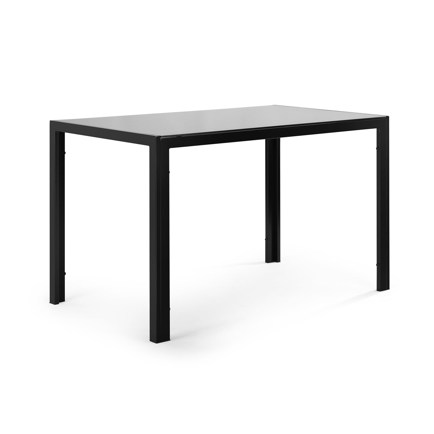 Glass Top Dining Table With Tempered Glass Surface Black