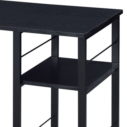 Modern Black Industrial 2-Shelf Writing Desk