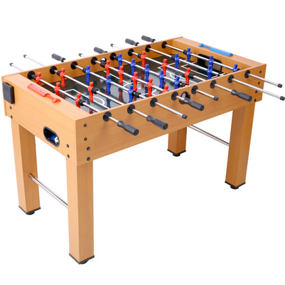 54-Inch Foosball Table with Analog Scoring, 46-1/4 x 24-3/4 Playfield, Free Accessories, Brown