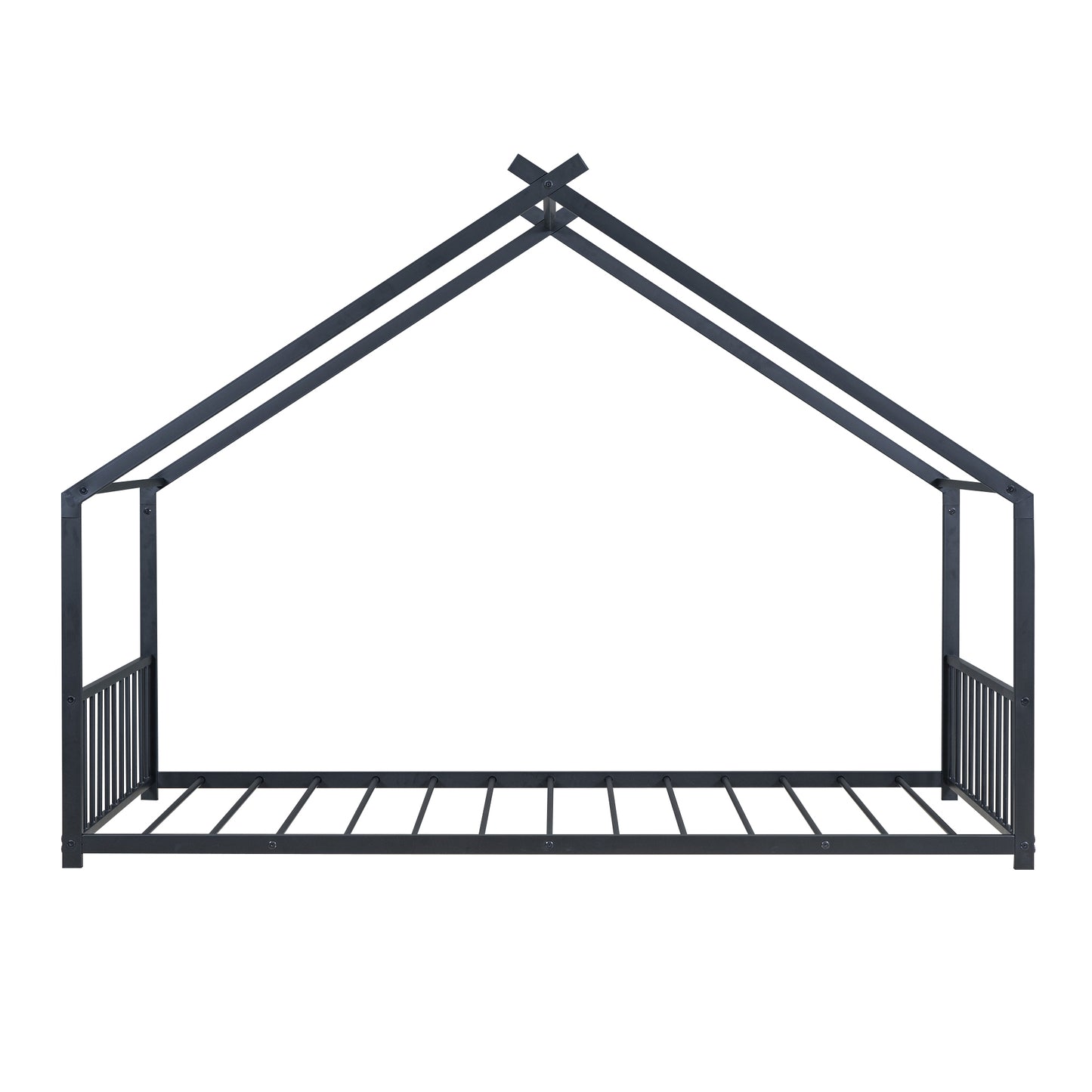 Black Twin Size Metal Playhouse Bed