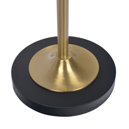 62-Inch Tall Floor Lamp with 4-Way Switch and Dual Spotlight Heads, Metal Base, Brassed Gold Finish