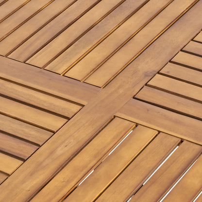 Acacia Wood 70in Outdoor Dining Table For Patio Teak Finish