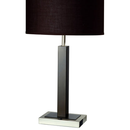30-Inch Table Lamp, Metal and Polyresin, Fabric Shade, On/Off Switch, 100W/23W CFL, Espresso Finish