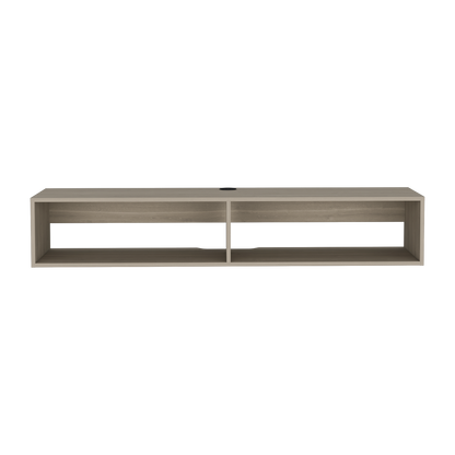 Floating TV Stand for 60-69, Cable Management, Engineered Wood, Living Room Console, White Oak Finish