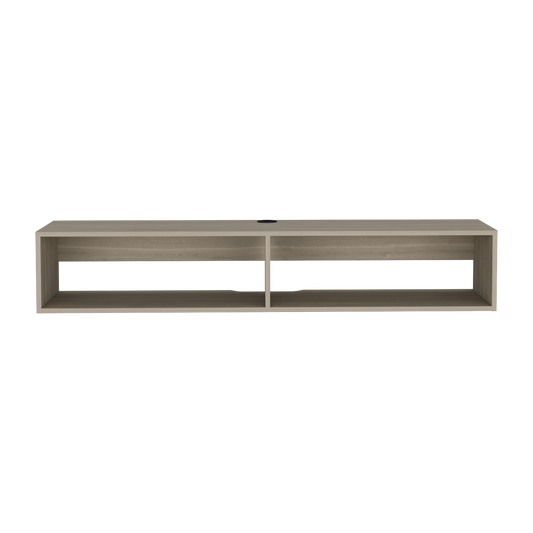 Floating TV Stand for 60-69, Cable Management, Engineered Wood, Living Room Console, White Oak Finish