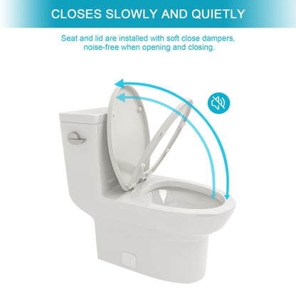 Modern Ceramic One-Piece Toilet with Soft-Close Seat and Efficient Siphon Flush