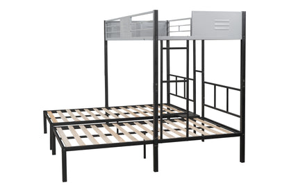Space-Saving Triple Bunk Bed with Safety Guardrails and Versatile Design