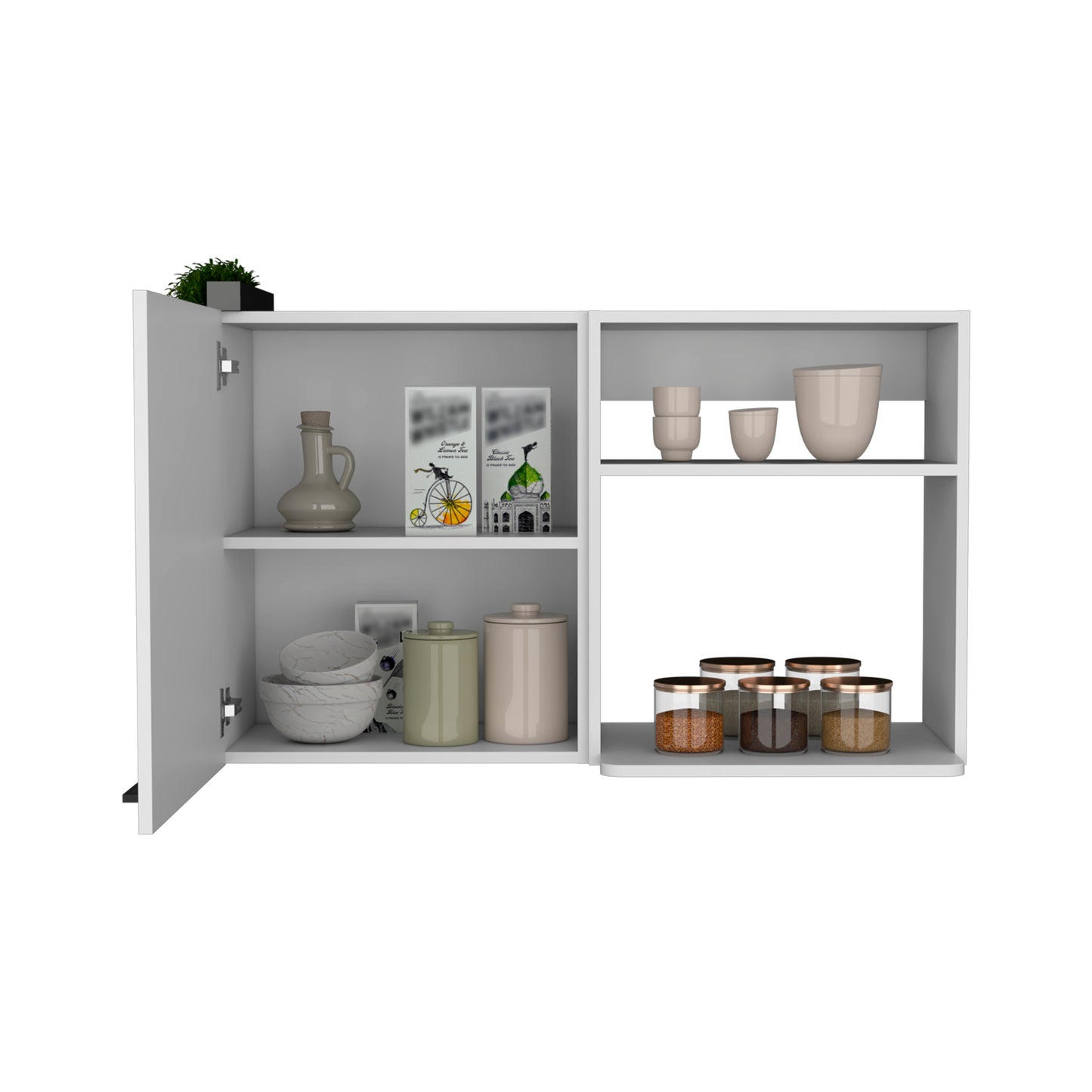 Burwood White Finish Kitchen Storage Wall Cabinet