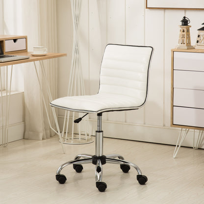 Fremo Chromel White Adjustable Faux Leather Air Lift Office Chair