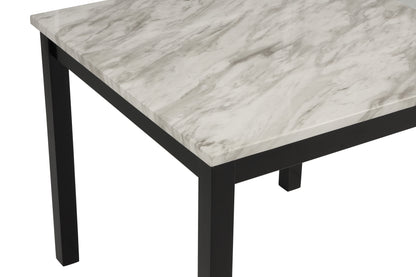 Counter Height Dining Set Table Tufted Chairs Wood Black