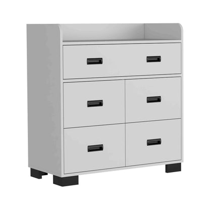 Modern White Alyn Dresser with Four Drawers and Superior Top