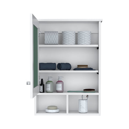 Vina Medicine Cabinet with Mirror Door 29" High Cabinet Organizer with Three concealed Shelves and Two Open shelves  for Bathroom, Kitchen, Mudroom