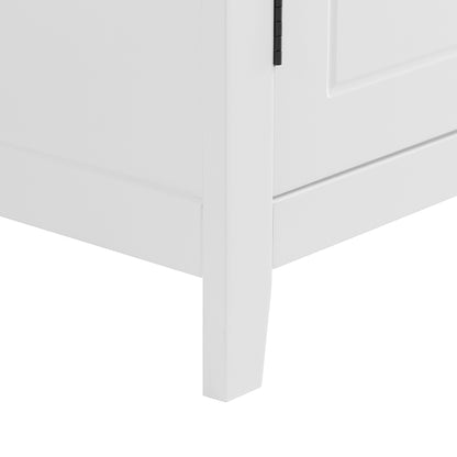 Stylish Freestanding Bathroom Storage Cabinet with 4 Adjustable Shelves, White MDF Unit